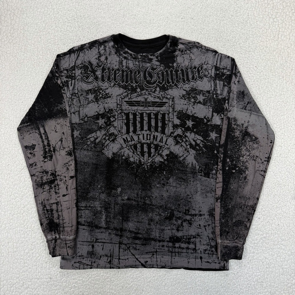 Xtreme Couture Affliction Long Sleeve Graphic T Shirt Men's L Streetwear UFC Y2K